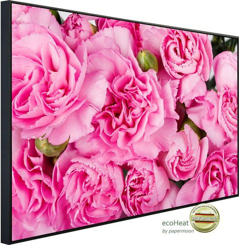 papermoon EcoHeat Infrarotheizung Rosen rosa mit Matt-Effekt, Pink/Bunt, App-Steuerung und Überhitzungsschutz - Bild 1