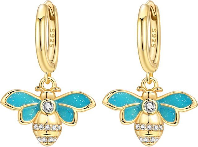 PANPOKI Ohrringe, 925 Silber, Gold, Biene, Damen - Bild 1