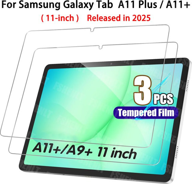 Samsung Premium-Hartglas Schutzfolie für Galaxy Tab A11+ 11 Zoll (2025) SM-X230/X235/X236B, transparent, HD und kratzfest - Bild 1