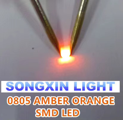 100 Stück SMD LED 0805 Orange Bernstein 600–610 nm SMT Lichtdiode wasserklar - Bild 2