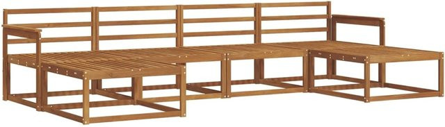 vidaXL Outdoor-Sofagarnitur 6-teilig aus Massivholz Akazie in Braun im L-Shape Design - Bild 1