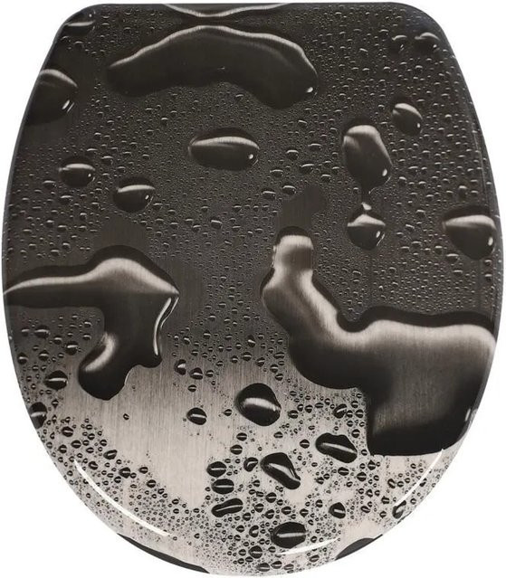 Sinobath WC-Sitz aus Duroplast mit Soft-Close Absenk-Automatik in Wassertropfen Design und ovaler Form - Bild 1