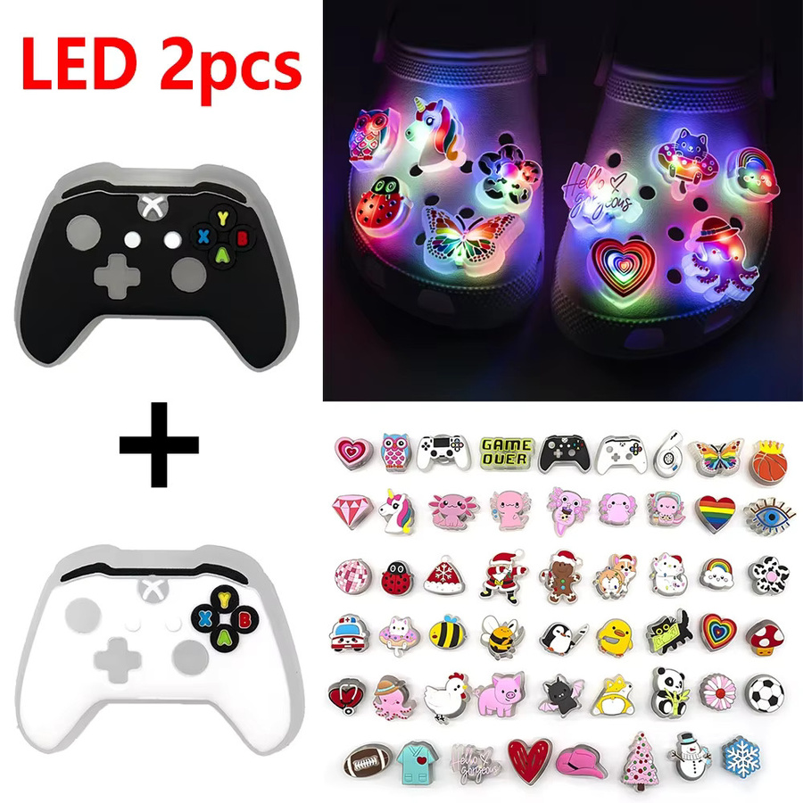 2 Stück Schuhanhänger, Gamepad, Tier-LED-Pins, Kinder, Männer, Frauen - Bild 2
