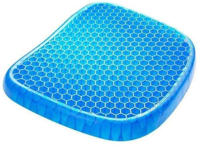 STEL ORA Atmungsaktives Gel-Sitzkissen in Blau mit Konturierung für Auto, Büro und Rollstuhl - Bild 1