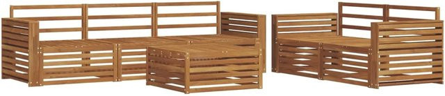 vidaXL Outdoor-Sofagarnitur 6-teilig aus Akazienholz in Braun mit Latten-Design - Bild 1