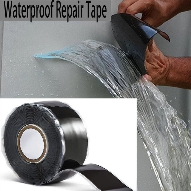 Selbstklebendes PVC-Dichtungsband in Schwarz zur wasserdichten Reparatur von Rohrlecks und Flexrohren - Bild 1