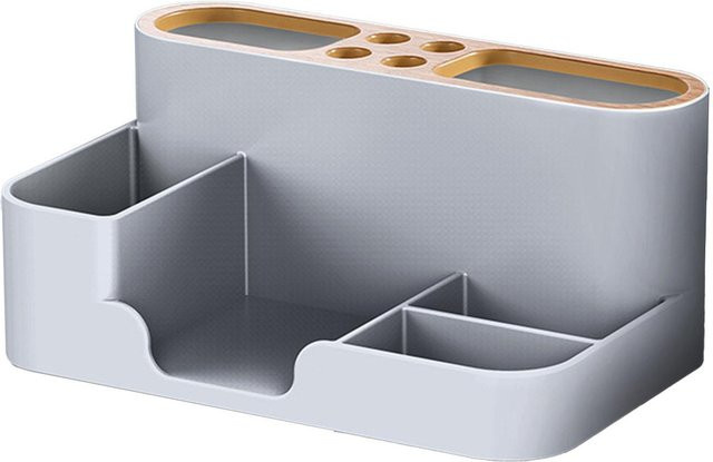 CosyHome Desktop Aufbewahrungsbox aus Kunststoff mit Mehrfachgitter in Grau als Organizer für Make-up Pinsel und Bürobedarf - Bild 1