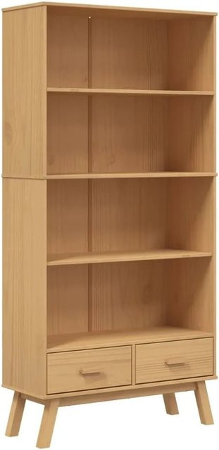 vidaXL Bücherregal OLDEN aus massivem Kiefernholz in Braun mit 4 Fächern, H x B x T: 180 x 87,5 x 35 cm - Bild 1