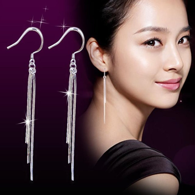 Lucky Star Jewelry Quastenohrringe, versilbert, Kupfer, Damen - Bild 1