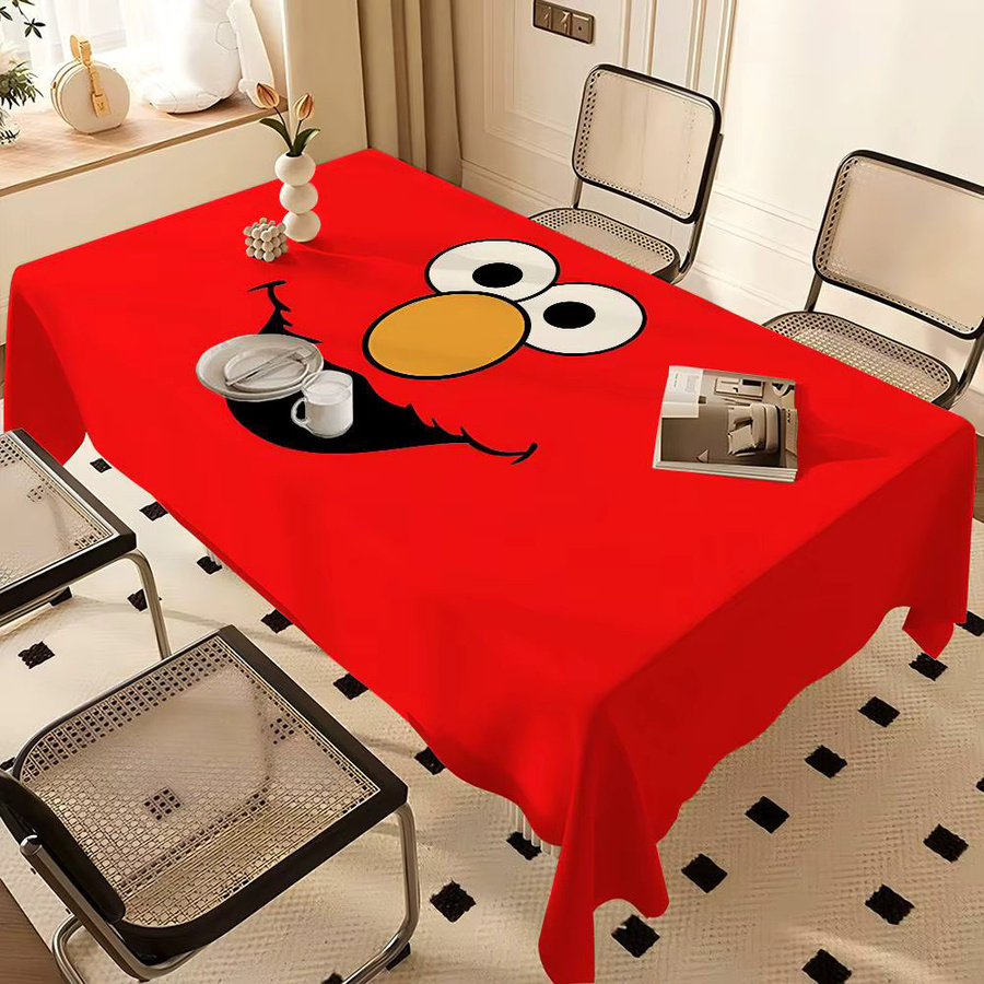 Wasserdichte rechteckige Tischdecke mit Sesamstraße Cartoon Motiv in Rot für Party und Esszimmer - Bild 2