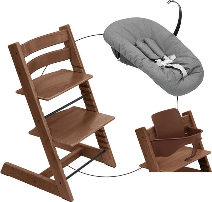 Stokke Tripp Trapp Treppenhochstuhl Bundle in Grau mit Newborn Set und Babyset - Bild 3
