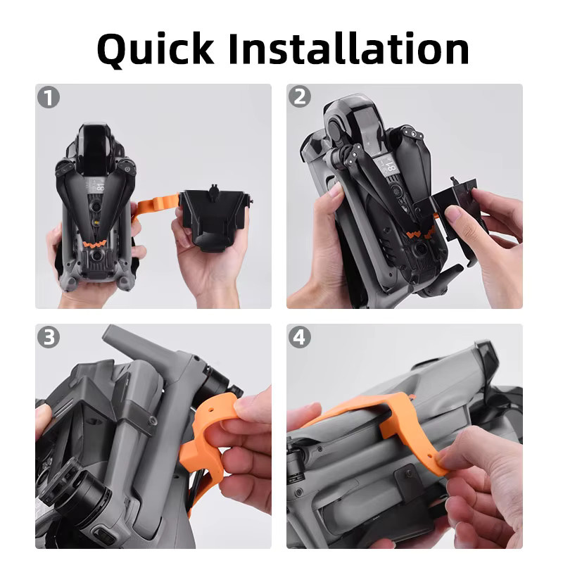 DJI Propellerhalter für Air 3 und Air 3S Drohnen-Stabilisatoren aus Silikon und ABS in Schwarz und Orange - Bild 4