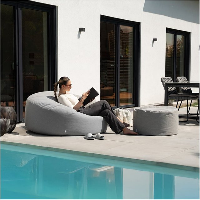 HOME DELUXE XXL Outdoor Sitzsack CLOUD Hocker Anthrazit - Bild 1