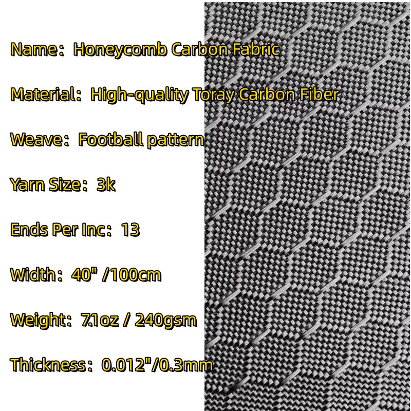 Echtes Kohlefasertuch 3K mit Fußballmuster, 240 g/m2, Breite: 100 cm, Länge: 30 cm oder 50 cm - Bild 3