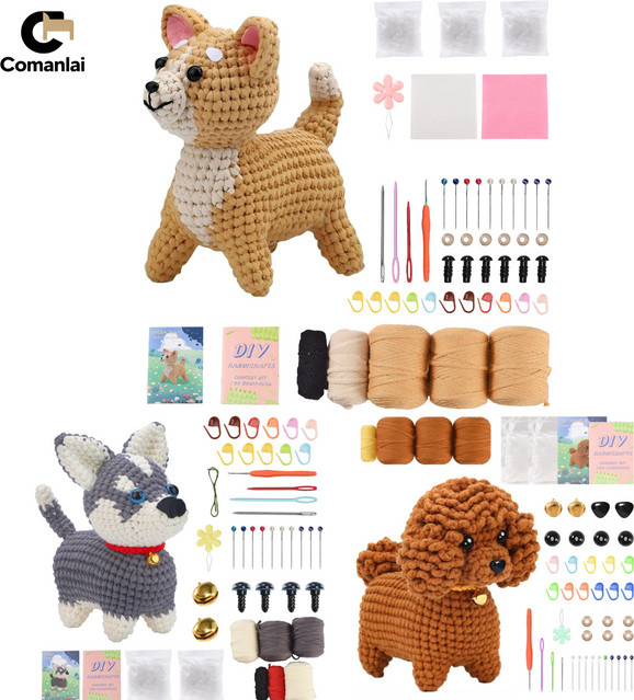 Comanlai Hunde-Häkelset für Anfänger mit Strick-Starter-Set und DIY-Strickwerkzeugen - Bild 1