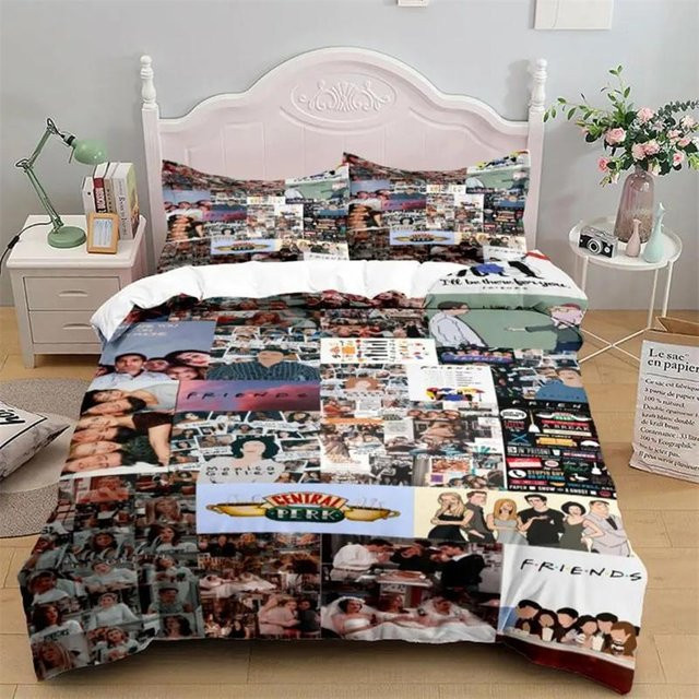 Lodestar Friends TV-Show Bettwäscheset aus Polyester mit Bettbezug und Kissenbezug, Mehrfarbig, Breite: 135 cm, Länge: 200 cm - Bild 1