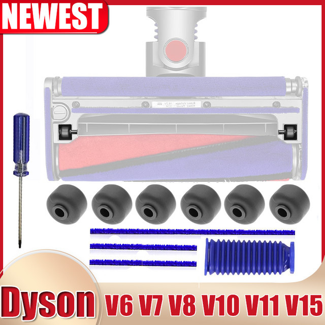Dyson Soft Roller Cleaner Head Ersatzteile: Plüschstreifen und Sohlenplattenräder für V6 V7 V8 V10 V11 V15 - Bild 1