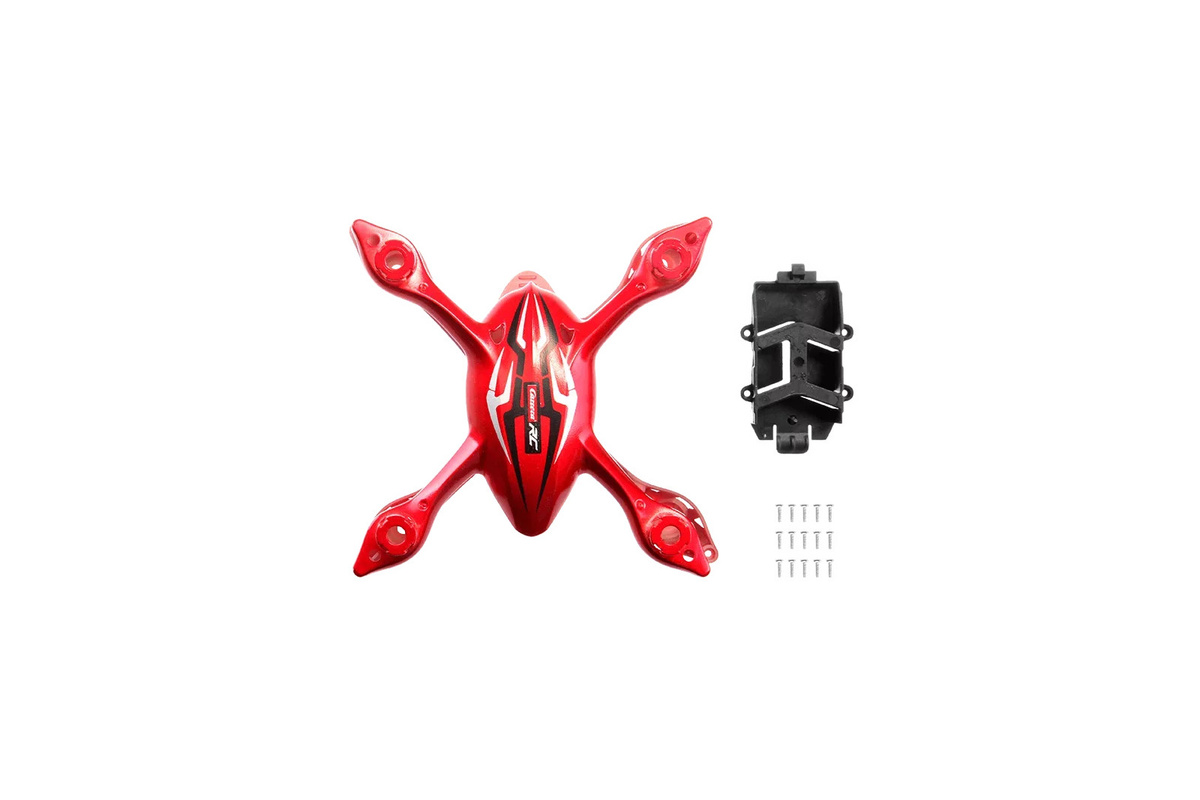 Video ONE Chassis Set mit Schrauben, Batterieträger und Schaumstoff-Landepads in Rot für Quadrocopter RC - Bild 1