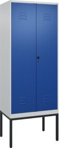 C+P PSA Doppel-Spind Classic PLUS Gestell mit 2 Abteilen in Blau, B/T/H: 80 x 50 x 212 cm, mit Sicherheits-Drehriegel Verschluss 7035/5010 - Bild 1
