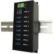 EXSYS USB 3.2 Gen1 Metall Hub mit 7 Ports und 15KV ESD Überspannungsschutz in Schwarz EX-1187HMVS (Din-Rail) - Bild 1