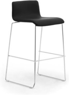 Zerosedici Barhocker Set, stapelbar, Gestell Chrom, Bezug Schwarz, 2 Stück - Bild 1