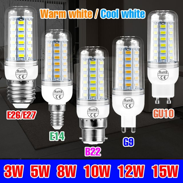 LED Maisbirne E27 Deckenleuchte für deine Innenbeleuchtung in Weiß mit wählbarer Lichtfarbe Warmweiß oder Kaltweiß - Bild 1