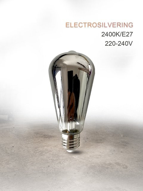 LIGHT HOUSE Edison Retro LED-Glühlampe mit E27-Schraubfassung, silbergraues Glas, 5 W, warmweiß - Bild 1