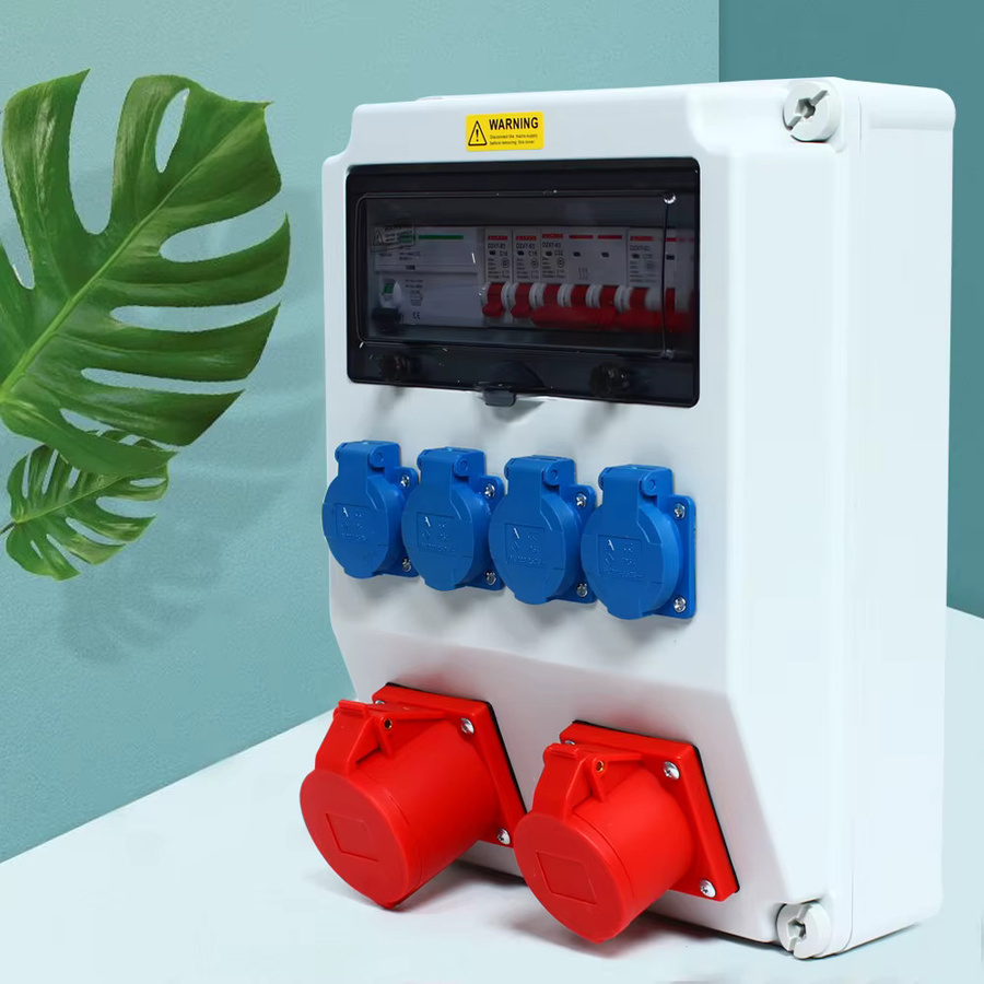 Bymaocar Stromverteilerkasten Elektrischer Sicherungsverteilerkasten in Weiß für Baustellen, Werkstätten und Fabriken - Bild 4