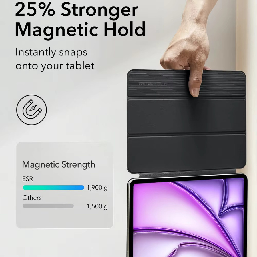 Magnetische PU-Hülle für Apple iPad mit Stifthalterung in Pink oder Black - Bild 3