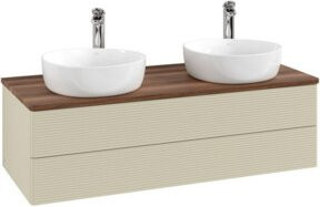 V&B Waschtischunterschrank Antao mit Frontstruktur, weiß, B/T/H: 120 x 36 x 50 cm - Bild 1