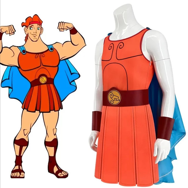 HHYRCOS Herkules Cosplay-Kostüm, Fantasy-Jumpsuit mit Weste und Umhang - Bild 1