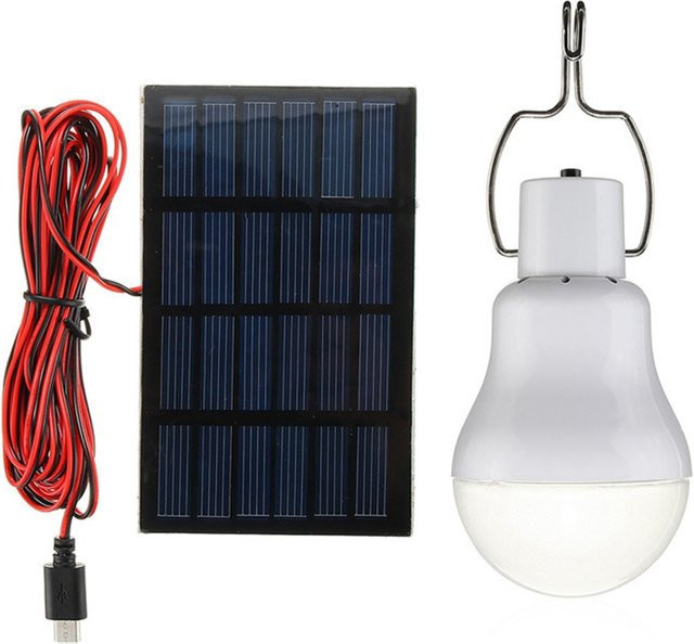 Lyfs Tragbare Solar Camping Lampe mit Haken, Wasserdichte Notfall-Glühbirne in Weiß für Garten, Hof und Angeln - Bild 1