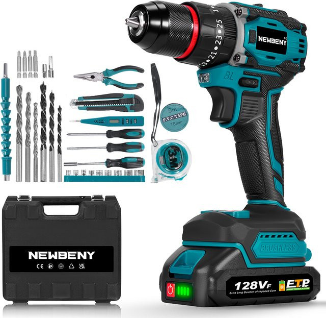 NEWBENY 3in1 Bürstenloser Akkuschrauber mit 80N.M Drehmoment für Makita 18V Akku - Bild 1
