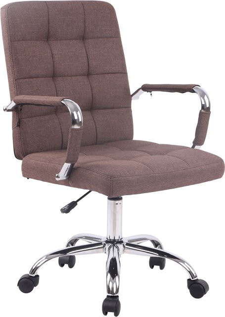 TPFLiving Bürostuhl Deal V1 in Braun mit Stoffbezug, höhenverstellbar und drehbar, B/T/H: 63 x 59 x 120 cm - Bild 1
