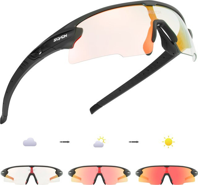 SCVCN Sportsonnenbrille, Unisex, black, Kunststoff, Photochrome - Bild 1