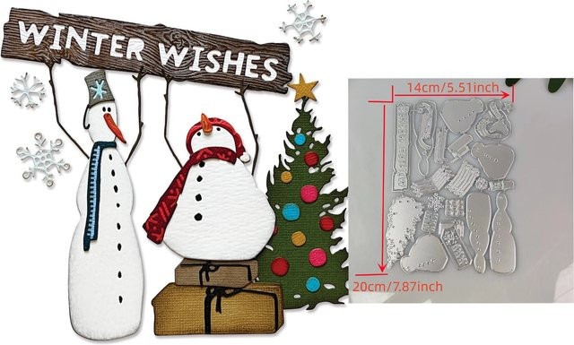 WINTER WISHES Metall-Stanzformen für Scrapbooking in Silber - Bild 1