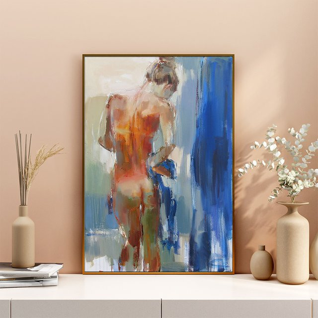 Abstrakte Leinwandmalerei HOVIMAISI mit Frauenporträt in Mehrfarbig, modernes Wandbild für dein Zuhause - Bild 1