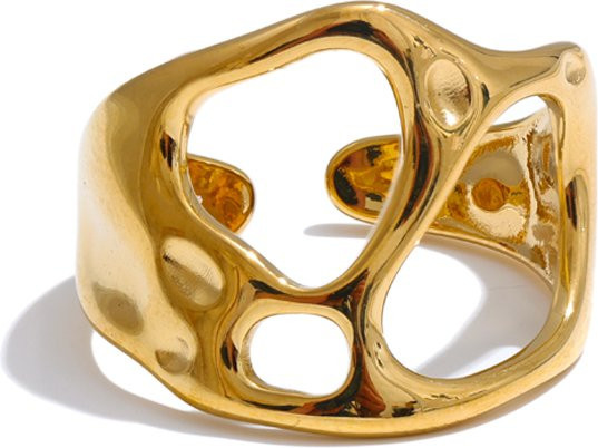 Yhpup Offener Ring, Edelstahl, geometrisch, verstellbar - Bild 1