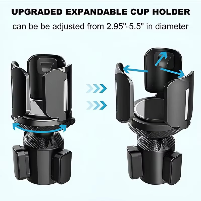 HOMEFISH Universeller Getränkehalter-Erweiterer für Auto-Organizer in Schwarz, kompatibel mit einem Durchmesser von 6,5 cm bis 14 cm - Bild 3