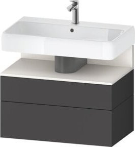 Duravit Waschtischunterschrank Qatego in Weiß und Grau, Wandmontage, 1 Tür und 1 Auszug, B/T/H: 79 x 47 x 59 cm - Bild 1