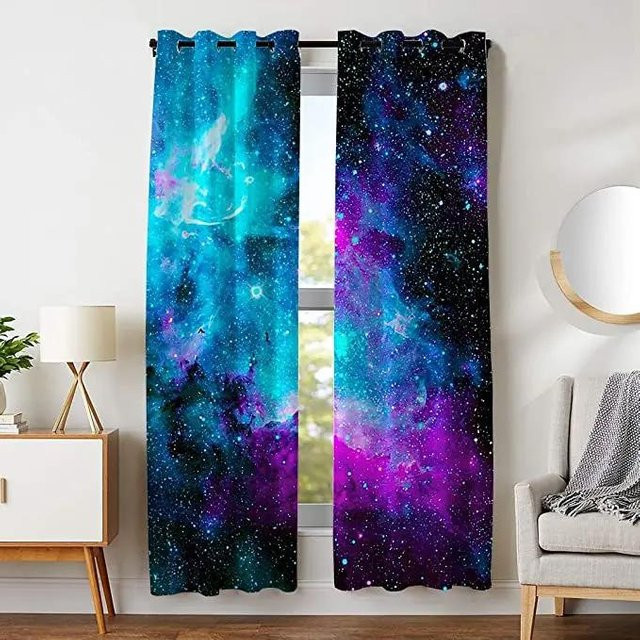 Verdunkelungsvorhang Panda-Galaxie von Yiran Furniture, Mehrfarbig, Breite: 135 cm, Höhe: 120 cm - Bild 1