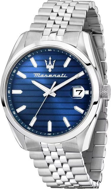 Maserati Herrenuhr Attrazione, Quarz, Edelstahl, Blau, 43 mm, 5 ATM - Bild 1