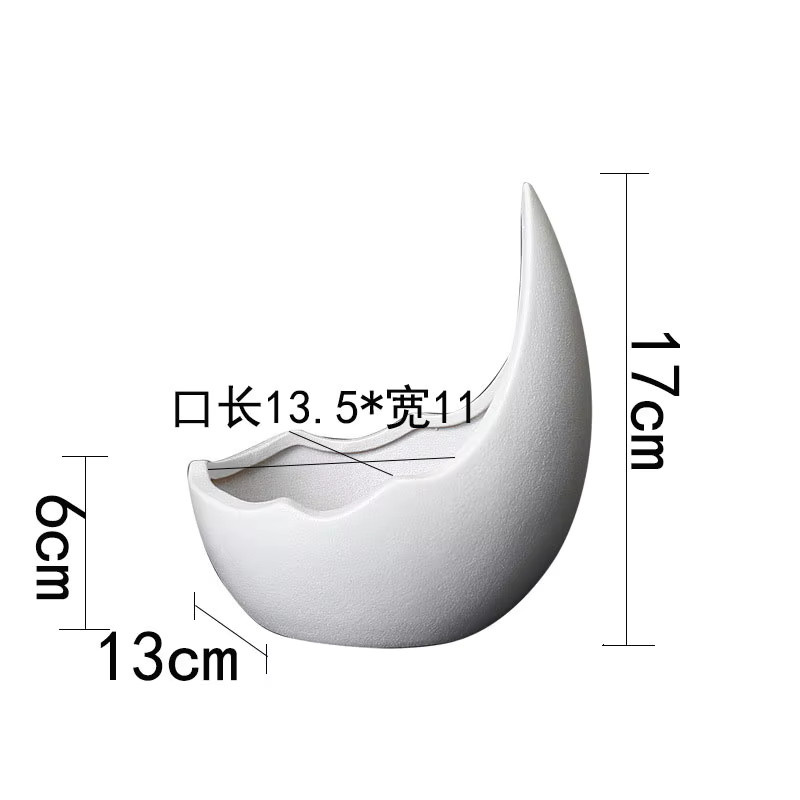 BenRussell Keramik Blumentopf in Rhinoceros Horn Form, Schwarz, ideal für Sukkulenten, Kakteen und Bonsai als Tischdekoration - Bild 2