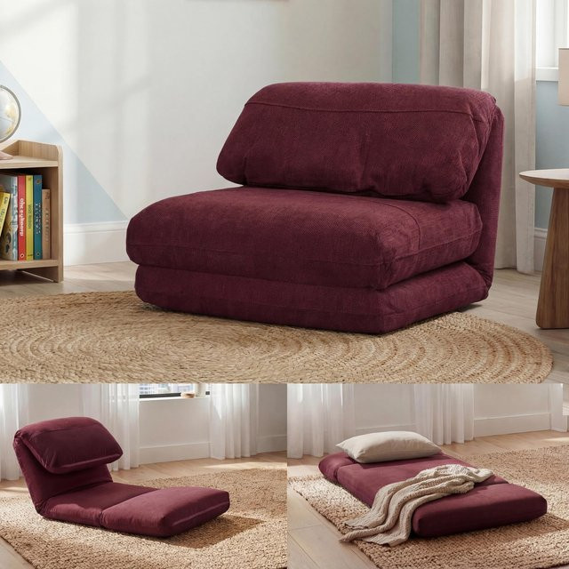 MCW Schlafsessel E68 Funktionssessel als Schlafsofa in Bordeaux mit Stoffbezug - Bild 1