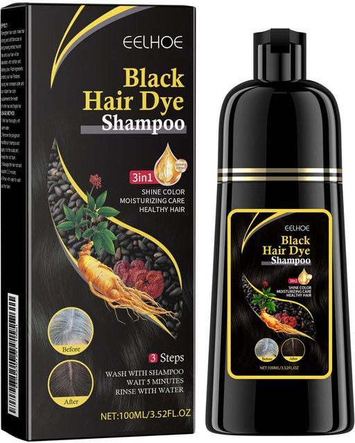 QUEYEA LOVE Kräuter-Haarfärbeshampoo, Schwarz, 100 ml, Unisex - Bild 1