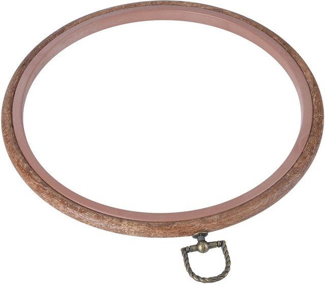 Igeteck Stickrahmen für Kreuzstich und Stickerei in Grau und Braun aus Holz, Durchmesser: 20,0 cm - Bild 1
