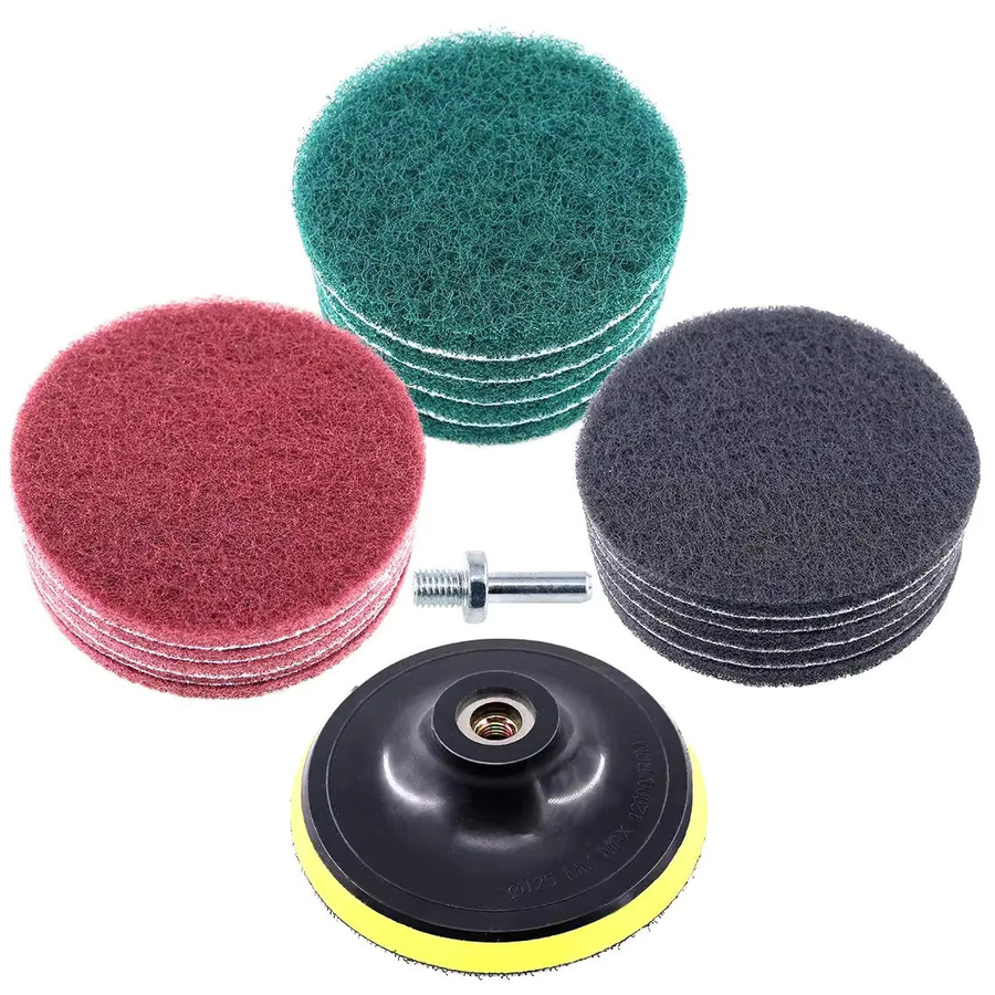 VIBRATITE 5-Zoll-Bohrmaschinen-Reinigungsset mit Bürsten und Scheuerschwämmen für Bad und Küche, mehrfarbig - Bild 4