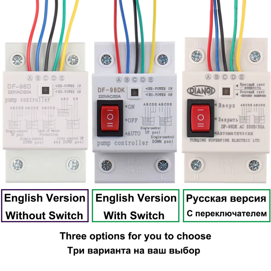 DMWD DF-96D DF-96DK Wasserstandsregler Schalter 20A 220V mit 2m Drähten zur Flüssigkeitsstandserkennung für Wassertanks und Wasserpumpen in Weiß - Bild 1