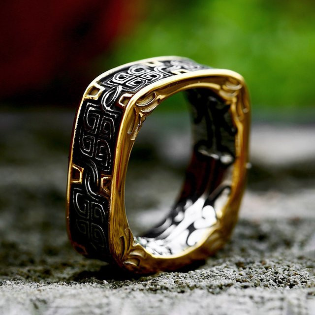 NORTHMAN Ring, Edelstahl, Vintage, Unisex - Bild 1