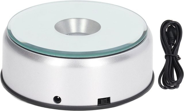 Honor Electronics Rotierender LED-Displayständer 360 Grad mit USB-Ladefunktion, Silber - Bild 1